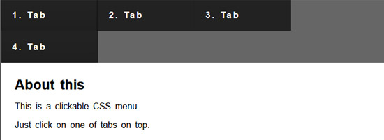 clickable css tabs