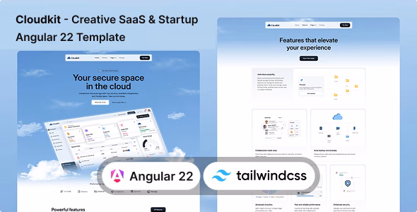 Cloudkit - Creative SaaS Startup Angular 22 & Tailwind CSS 4 Template WordPress theme