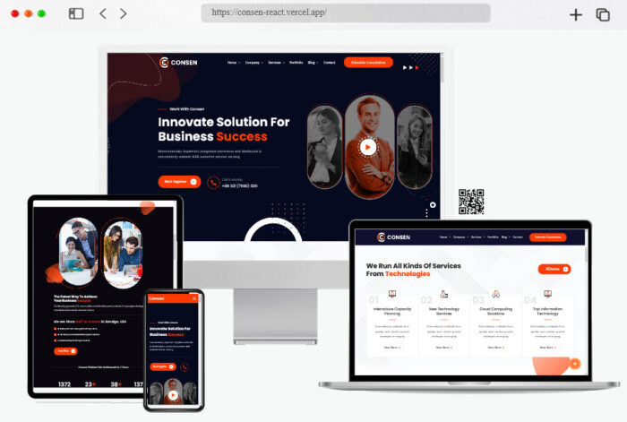 consen finance consulting react js template