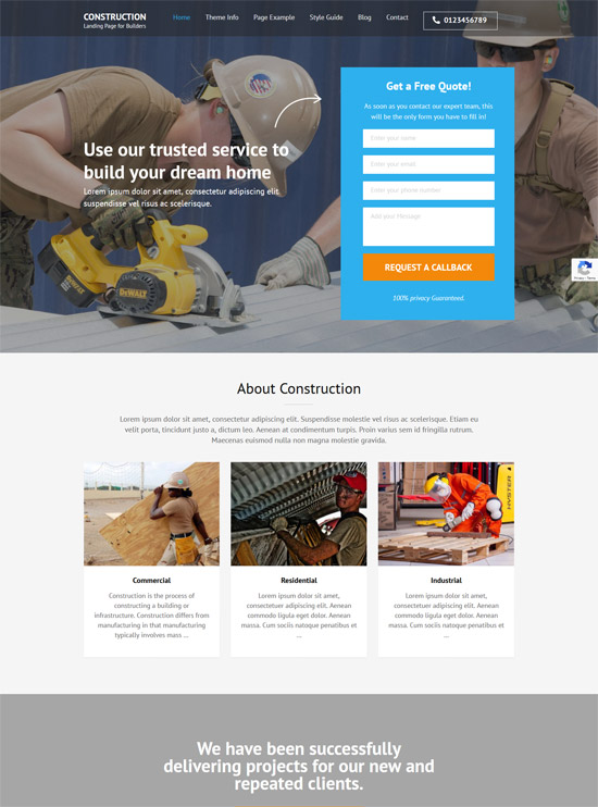 Free Minimalist Landing Page Themes