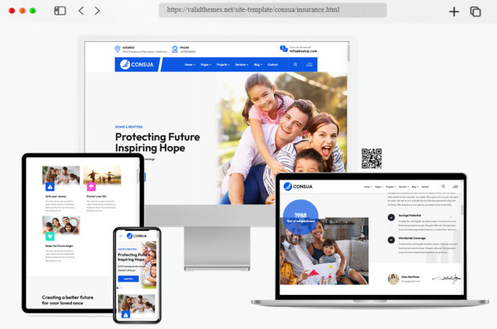 consua insurance business html template