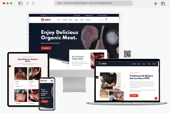 corvex butcher meat shop html template