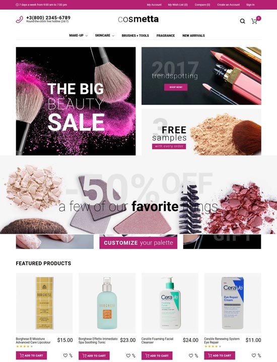 cosmetta cosmetics magento theme