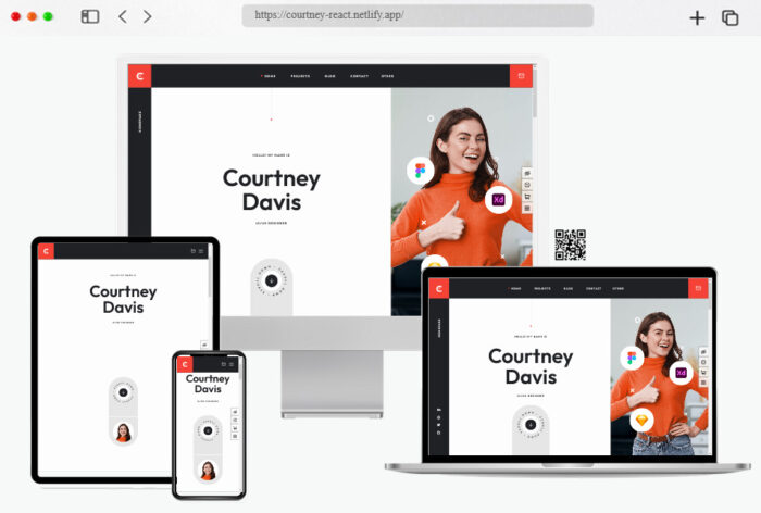 courtney personal portfolio react nextjs template