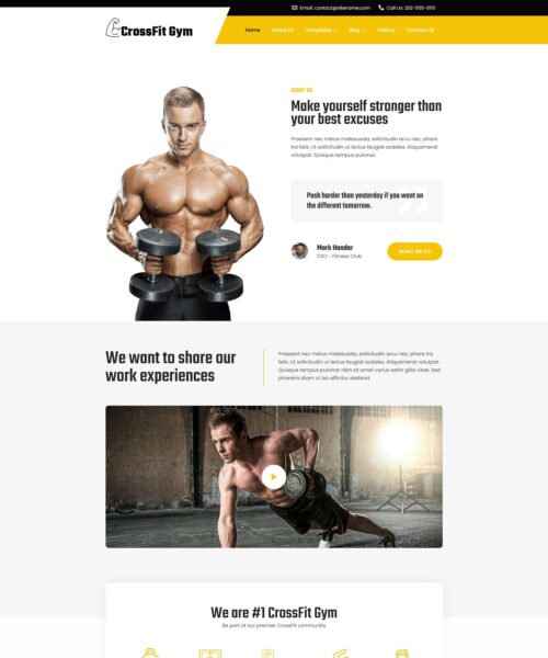 Free WordPress theme with gym class scheduling