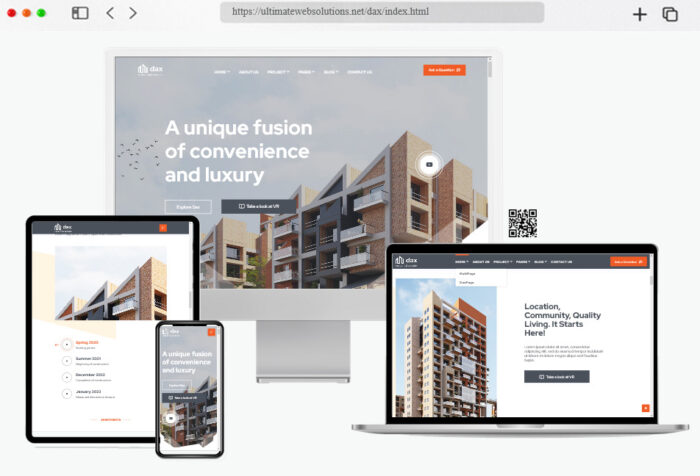 dax apartment complex landing page html template