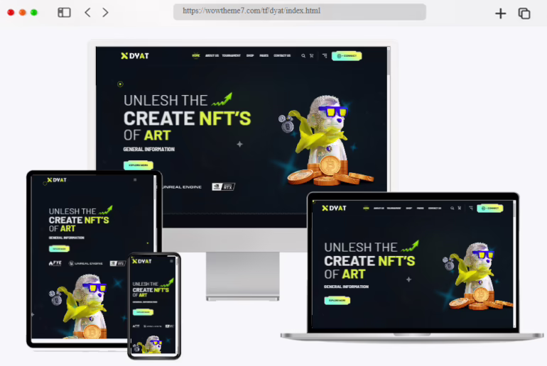 dyat gaming nft html template