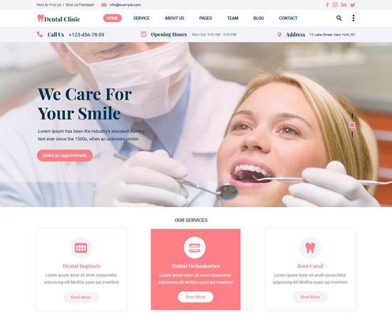 Free Dental WordPress Themes