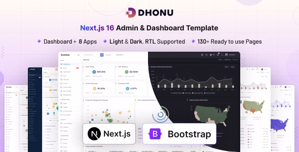 Dhonu - Next.js Admin & Dashboard Template WordPress theme