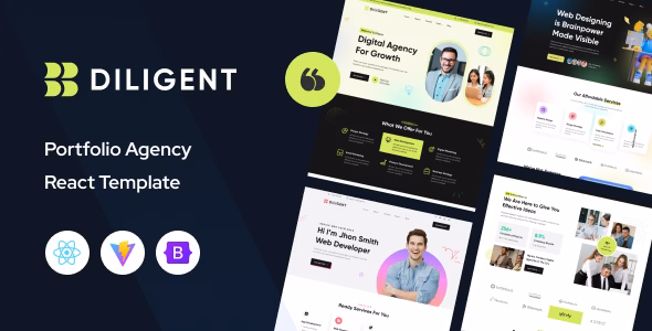 Diligent - Creative Agency & Portfolio React Template WordPress theme