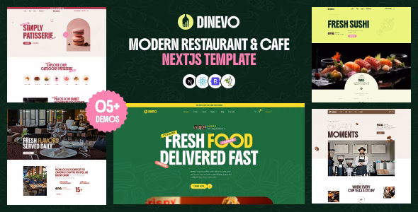 Dinevo – Modern Restaurant & Cafe Next.js Template WordPress theme