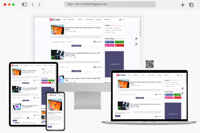 diver blogger template