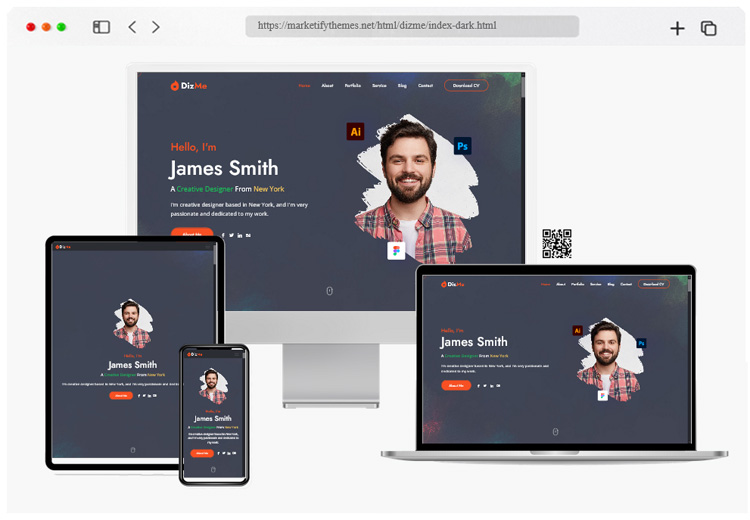dizme personal portfolio html template