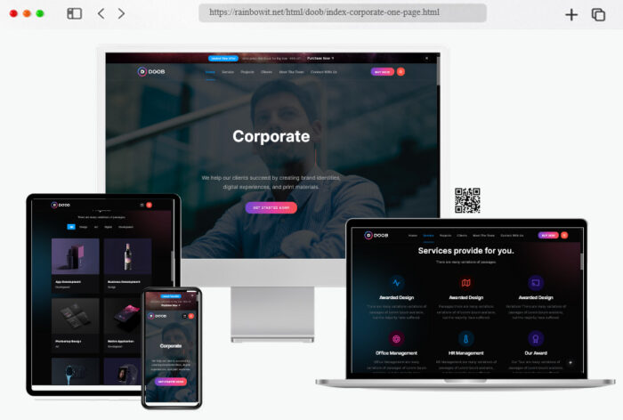 doob mobile responsive one page design