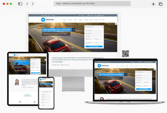 driveme driving school wordpress theme