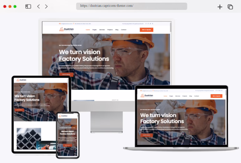 dustrian factory vue js template