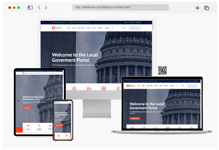 egovt city government html template