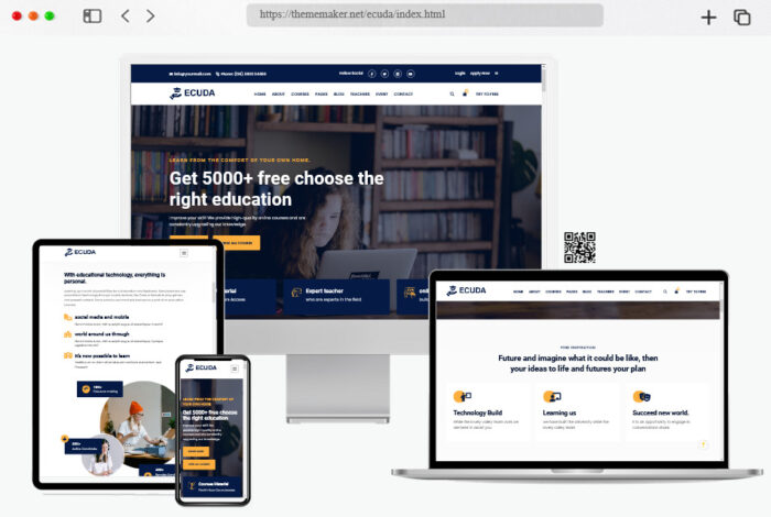 ecuda education website design template