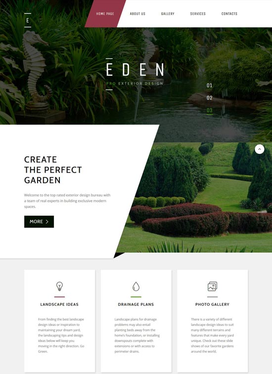 eden exterior design html template