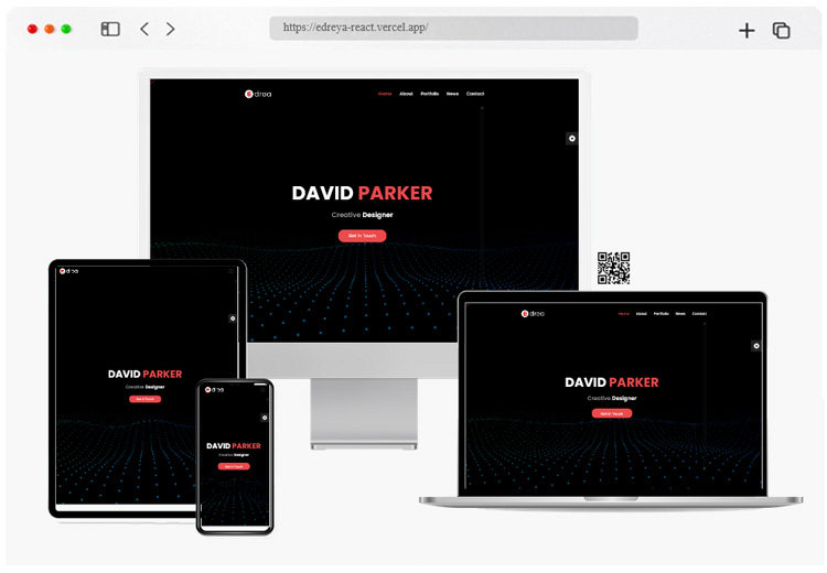 edrea resume personal website template