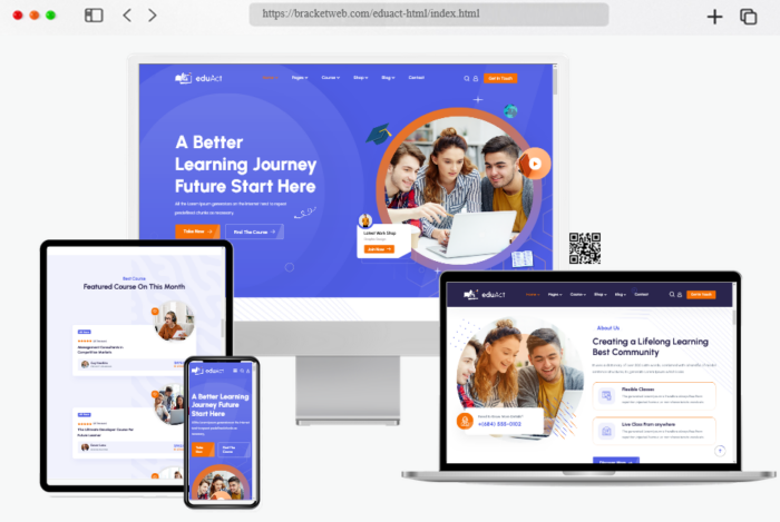 eduact education courses html template