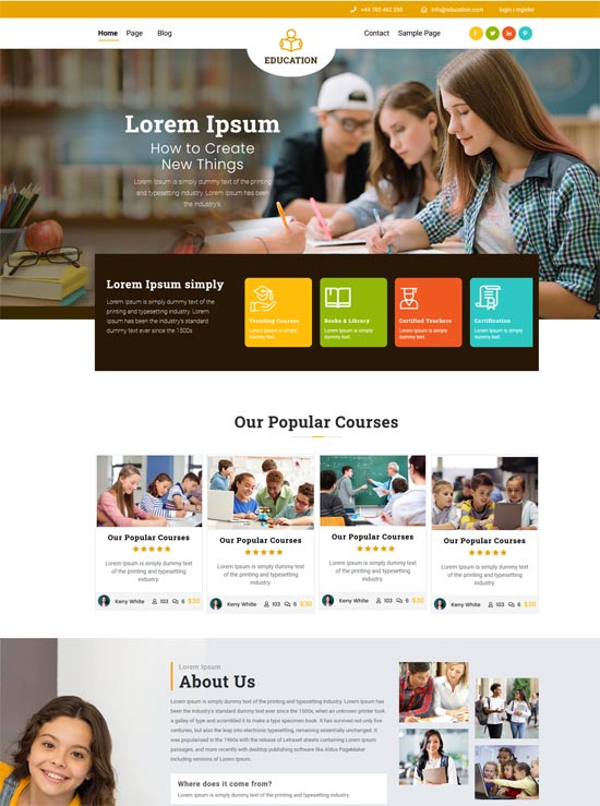 education insight free wordpress theme