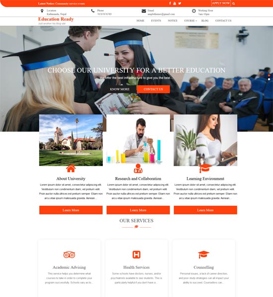 education ready free education theme