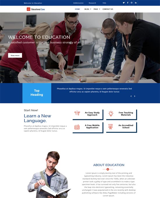 educational free wordpress theme