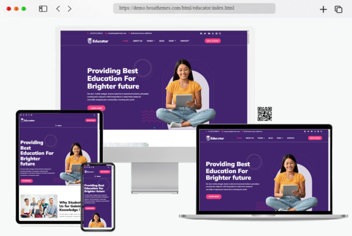 educator university website template