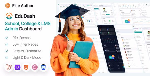 Edudash - Laravel - School College & LMS Admin Dashboard Template WordPress theme