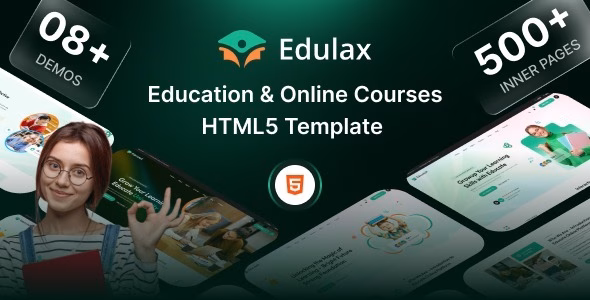 Edulax – University, Online Courses & Education HTML5 Template WordPress theme