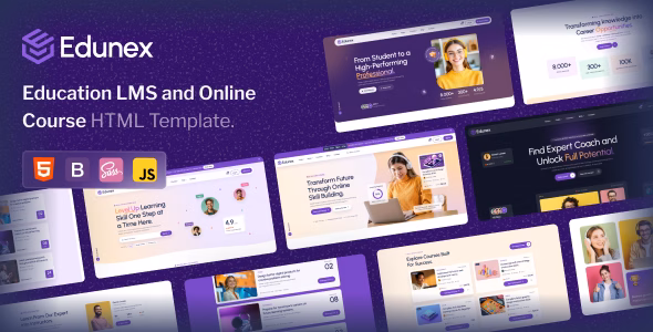 Edunex - Education LMS & Online course HTML Template WordPress theme