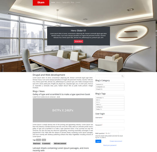 ekam bootstrap blogging theme