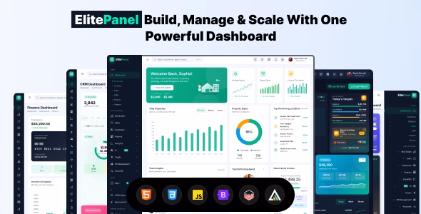 ElitePanel - Premium Real Estate Admin Dashboard Template WordPress theme