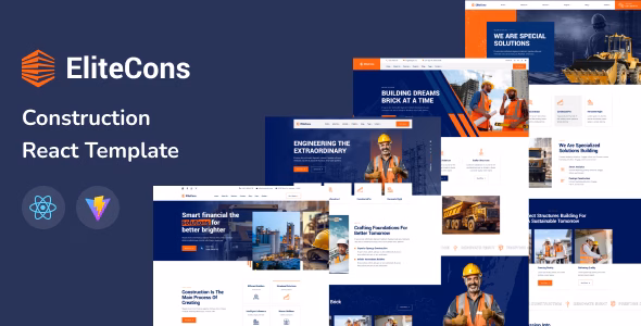 Elitecons - Construction Building React Template WordPress theme