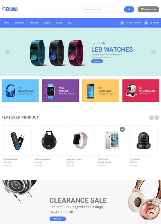 enova electronics phone magento theme