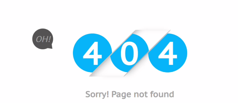 error 404 page design bootstrap