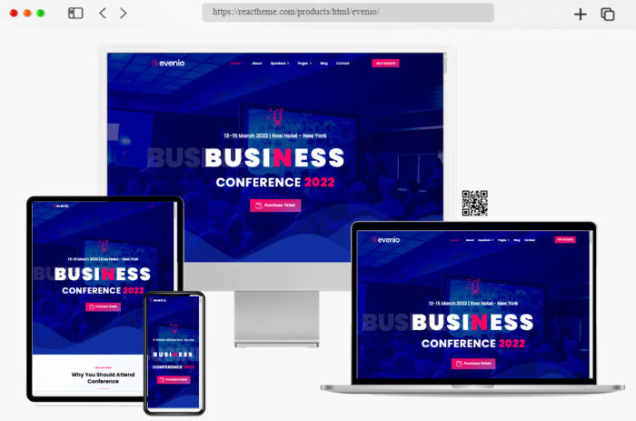 evenio event conference html template