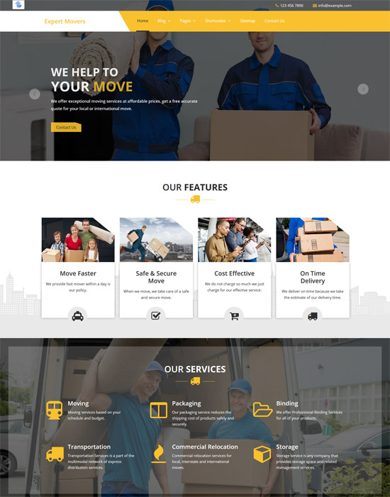 Free WordPress theme with tracking integration