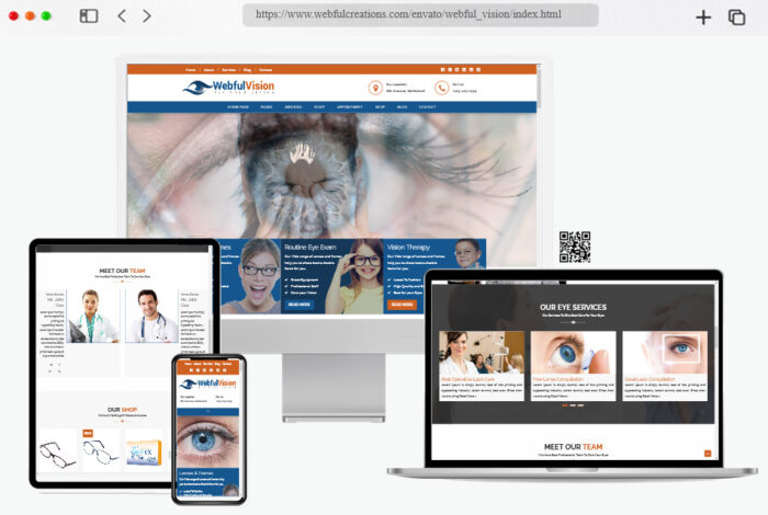 EyeLove HTML template offers optometrists and eye care professionals