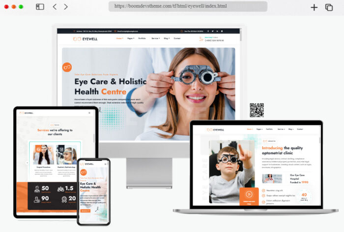 EyeWell HTML5 template provides eyecare professionals and optometrists