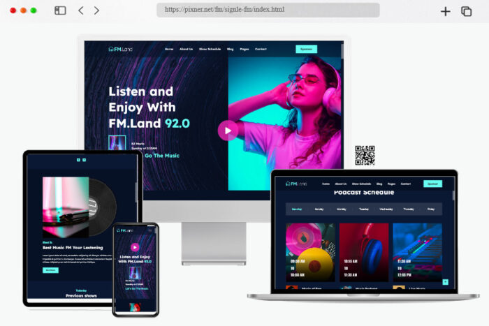 fmland music streaming website template