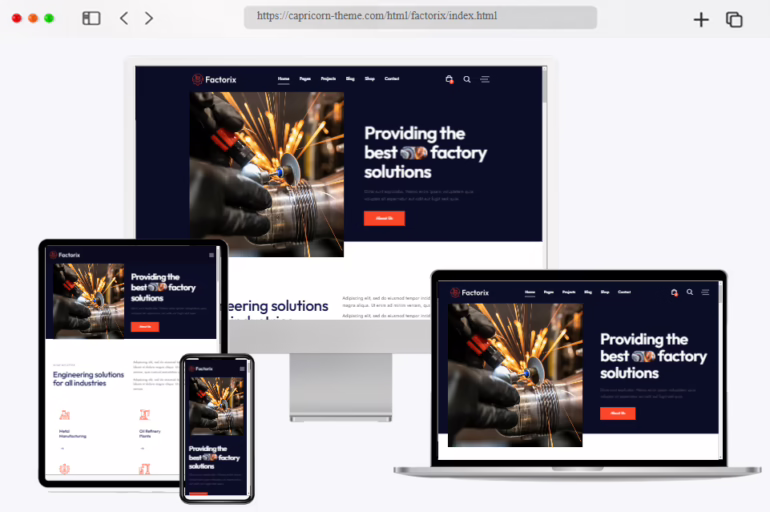 factorix factory html template