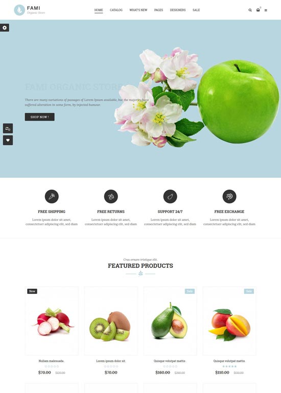fami organic fruits prestashop theme