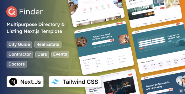 Finder - Multipurpose Tailwind CSS 4 Directory & Listing Next.js Template WordPress theme