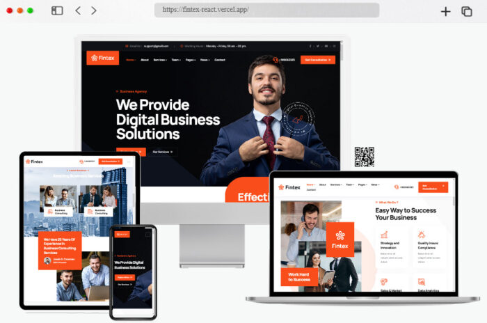 fintex consulting financial react nextjs template