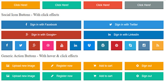 flat responsive buttons