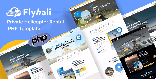 Flyhali – Private Helicopter Rental PHP Template WordPress theme