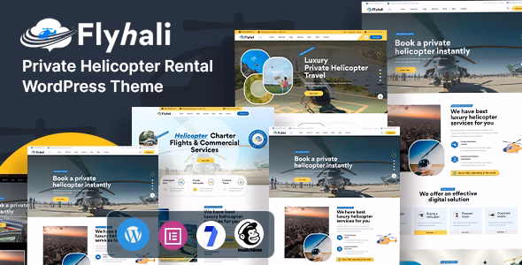 Flyhali - Private Helicopter Rental WordPress Theme WordPress theme