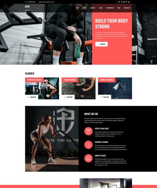 free bootstrap fitnesss wordpress theme